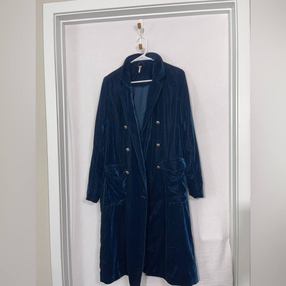 Free People Velvet Sienna‎ Duster Jacket in balsam